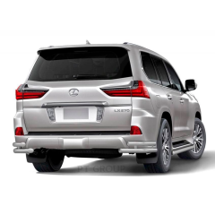 Защита заднего бампера двойная угловая d63/51мм (НПС) LEXUS 450D (2015-н.в.)