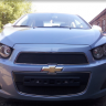 Защита радиатора "Standart" Chevrolet Aveo (2011-2015) верх, чёрная купить недорого с доставкой в Тобольск