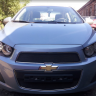 Защита радиатора "Standart" Chevrolet Aveo (2011-2015) верх, чёрная купить недорого с доставкой в Тобольск