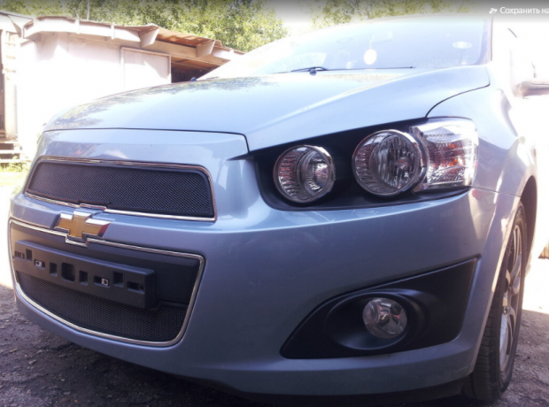 Защита радиатора "Standart" Chevrolet Aveo (2011-2015) верх, чёрная купить недорого с доставкой в Тобольск