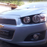 Защита радиатора "Standart" Chevrolet Aveo (2011-2015) верх, чёрная купить недорого с доставкой в Тобольск