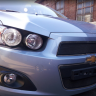 Защита радиатора "Standart" Chevrolet Aveo (2011-2015) верх, чёрная купить недорого с доставкой в Тобольск