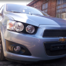 Защита радиатора "Standart" Chevrolet Aveo (2011-2015) верх, чёрная купить недорого с доставкой в Тобольск