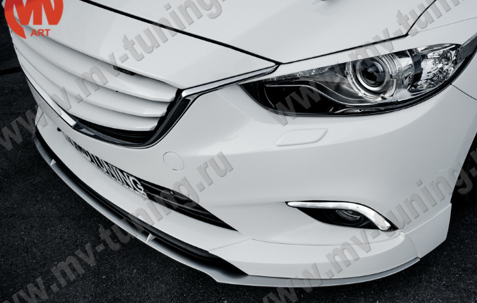 Сплиттер переднего бампера под клыки № 1 "SkyActivSport" для Mazda 6 (2013-н.в.) купить недорого с доставкой в Тобольск