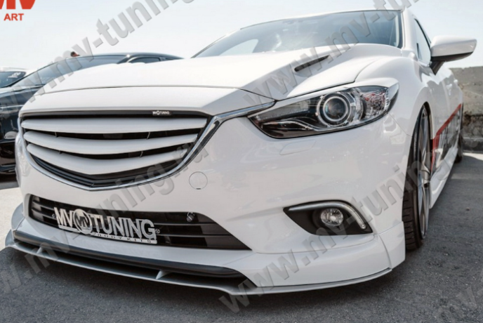 Сплиттер переднего бампера под клыки № 1 "SkyActivSport" для Mazda 6 (2013-н.в.) купить недорого с доставкой в Тобольск