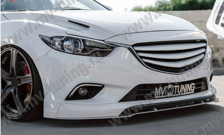 Сплиттер переднего бампера под клыки № 1 "SkyActivSport" для Mazda 6 (2013-н.в.) купить недорого с доставкой в Тобольск