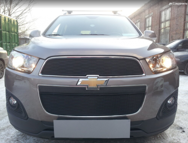 Защита радиатора "Standart" Chevrolet Captiva рестайлинг (2013-2015) чёрная купить недорого с доставкой в Тобольск