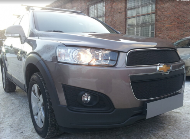Защита радиатора "Standart" Chevrolet Captiva рестайлинг (2013-2015) чёрная купить недорого с доставкой в Тобольск