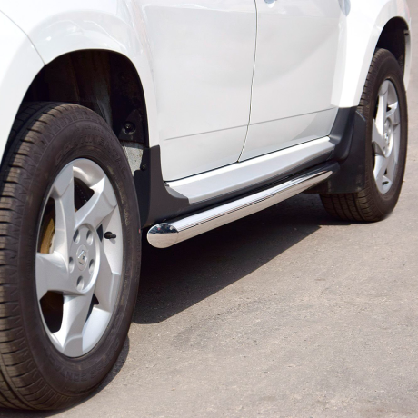 Защита порогов вогнутая d63мм (НПС) RENAULT Duster 2012-2020 / NISSAN Terrano 2014- купить недорого с доставкой в Тобольск