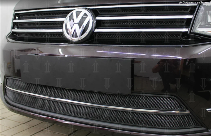 Защита радиатора "Standart" Volkswagen Caddy (2015-2020) низ, чёрная купить недорого с доставкой в Тобольск
