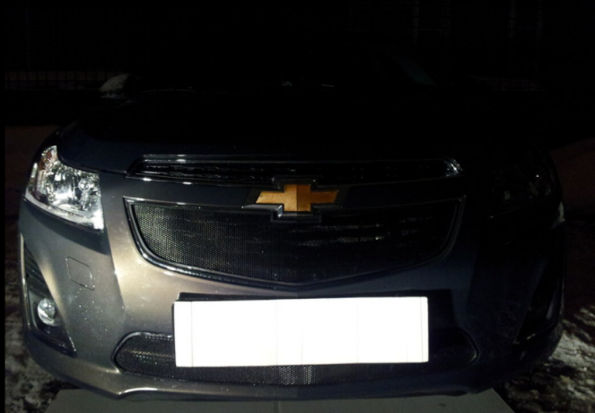 Защита радиатора "Standart" Chevrolet Cruze (2012-2015) верх, чёрная купить недорого с доставкой в Тобольск