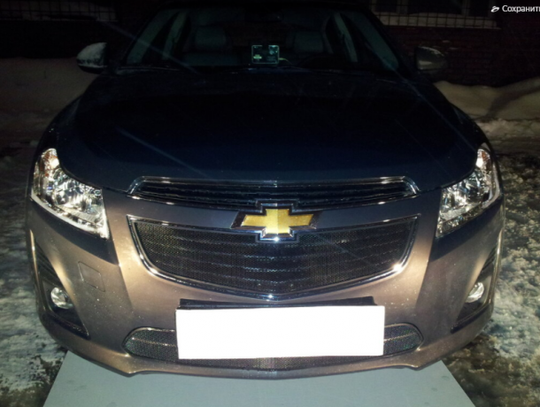 Защита радиатора "Standart" Chevrolet Cruze (2012-2015) верх, чёрная купить недорого с доставкой в Тобольск