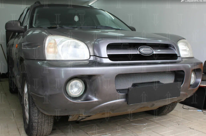Защита радиатора "Standart" Hyundai Santa Fe (2000-2006) низ, хром купить недорого с доставкой в Тобольск