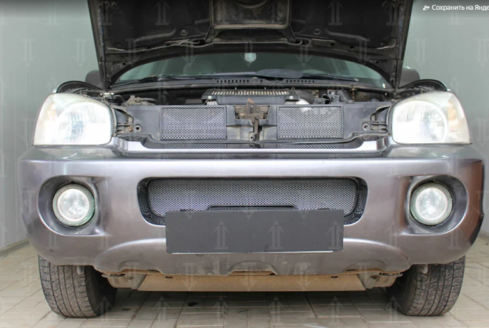 Защита радиатора "Standart" Hyundai Santa Fe (2000-2006) низ, хром купить недорого с доставкой в Тобольск