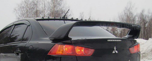 Накладка (юбка) заднего бампера "EVO" var №1 для Mitsubishi Lancer X (2007-2016) купить недорого с доставкой в Тобольск
