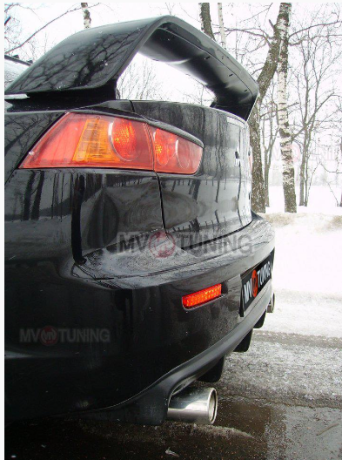 Накладка (юбка) заднего бампера "EVO" var №1 для Mitsubishi Lancer X (2007-2016) купить недорого с доставкой в Тобольск