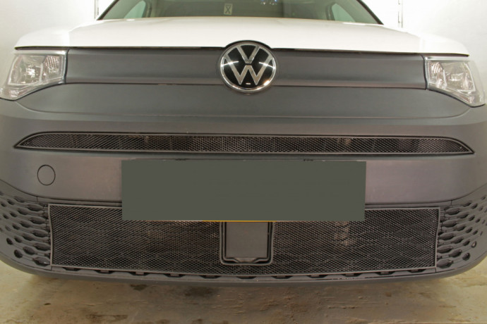 Защита радиатора "Standart" Volkswagen Caddy (2020-н.в.) низ, чёрная купить недорого с доставкой в Тобольск