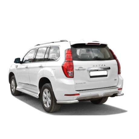 Защита заднего бампера «Уголки» (d63.5) Haval H9(Нерж. Сталь) купить недорого с доставкой в Тобольск