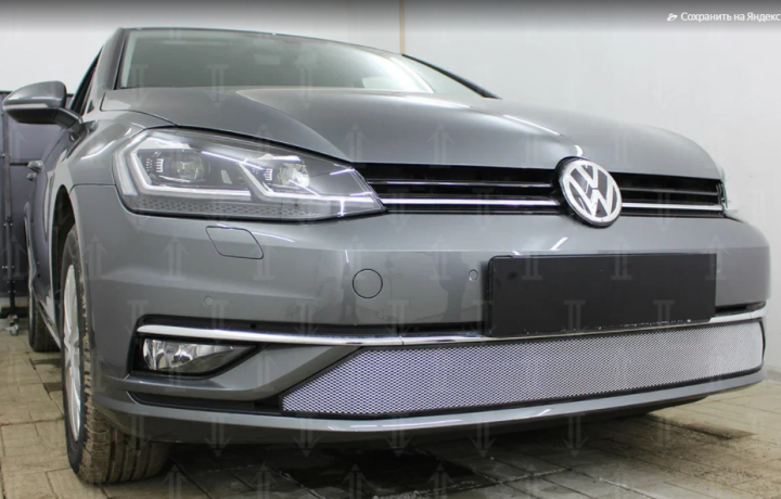 Защита радиатора "Standart" Volkswagen Golf (2016-2019) хром купить недорого с доставкой в Тобольск