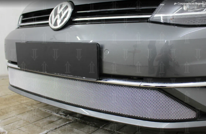 Защита радиатора "Standart" Volkswagen Golf (2016-2019) хром купить недорого с доставкой в Тобольск