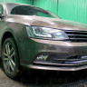 Защита радиатора "Standart" Volkswagen Jetta (2014-2019) 3 части с парктроником, хром купить недорого с доставкой в Тобольск