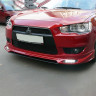 Накладка (юбка) переднего бампера "Zodiak" (с планкой) для Mitsubishi Lancer X (2007-2010) купить недорого с доставкой в Тобольск