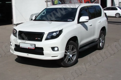 Накладка (юбка) переднего бампера в стиле "LX-Mode" для Toyota Land Cruiser Prado 150 (2009-2014) купить недорого с доставкой в Тобольск