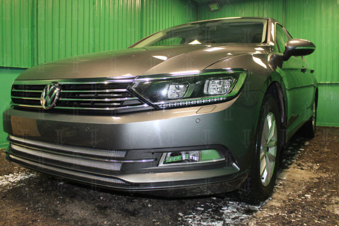 Защита радиатора "Standart" Volkswagen Passat B8 (2014-2019) хром купить недорого с доставкой в Тобольск