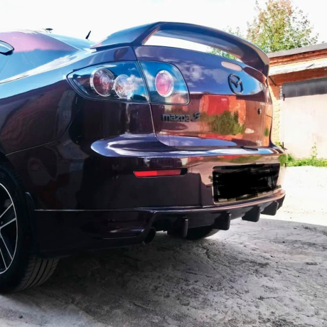 Накладка (юбка) на задний бампер Mazda 3 седан (2003-2009) купить недорого с доставкой в Тобольск