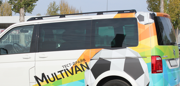 Рейлинги для Volkswagen Multivan, Caravelle, California, Transporter (2003-2022) с короткой базой Серебристый пластик купить недорого с доставкой в Тобольск