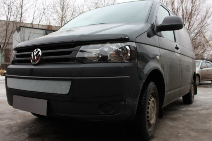 Защита радиатора "Standart" Volkswagen T5 Transporter, Multivan,Caravelle рестайлинг (2009-2015) хром купить недорого с доставкой в Тобольск