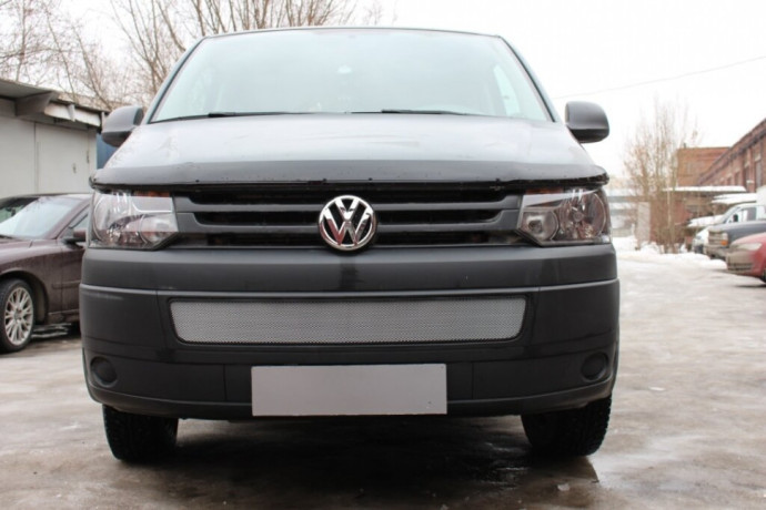 Защита радиатора "Standart" Volkswagen T5 Transporter, Multivan,Caravelle рестайлинг (2009-2015) хром купить недорого с доставкой в Тобольск