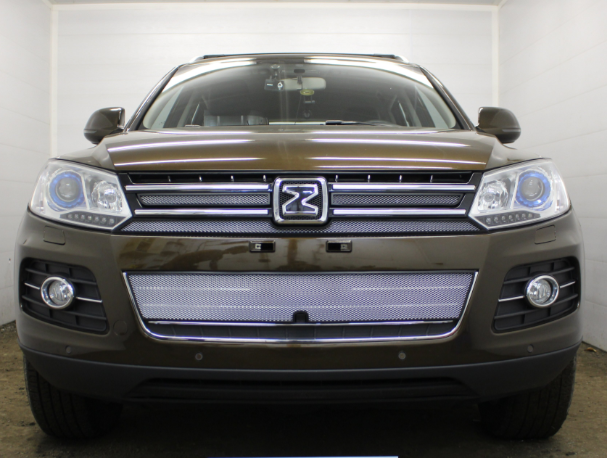 Защита радиатора "Standart" Zotye T600 (2014-2021) верх, хром купить недорого с доставкой в Тобольск