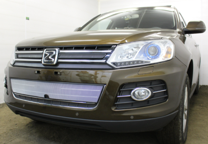 Защита радиатора "Standart" Zotye T600 (2014-2021) верх, хром купить недорого с доставкой в Тобольск