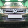 Защита радиатора "Standart" Volkswagen Amarok (2010-2016) 3 ребра жесткости, чёрная купить недорого с доставкой в Тобольск