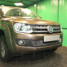 Защита радиатора "Standart" Volkswagen Amarok (2010-2016) 3 ребра жесткости, чёрная купить недорого с доставкой в Тобольск