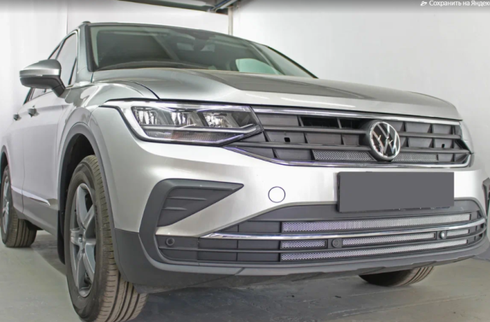 Защита радиатора "Standart" Volkswagen Tiguan II рестайлинг (2020-н.в.) верх, хром купить недорого с доставкой в Тобольск