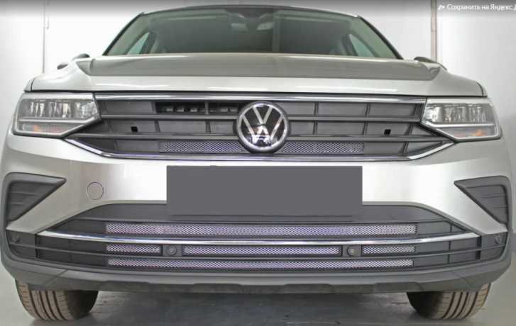 Защита радиатора "Standart" Volkswagen Tiguan II рестайлинг (2020-н.в.) верх, хром купить недорого с доставкой в Тобольск