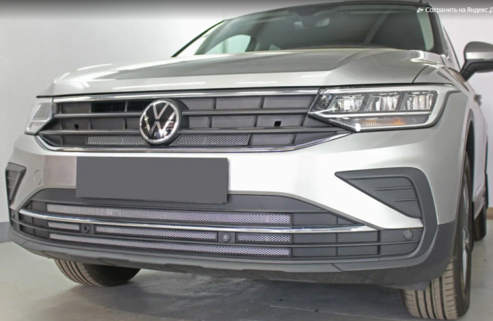 Защита радиатора "Standart" Volkswagen Tiguan II рестайлинг (2020-н.в.) верх, хром купить недорого с доставкой в Тобольск