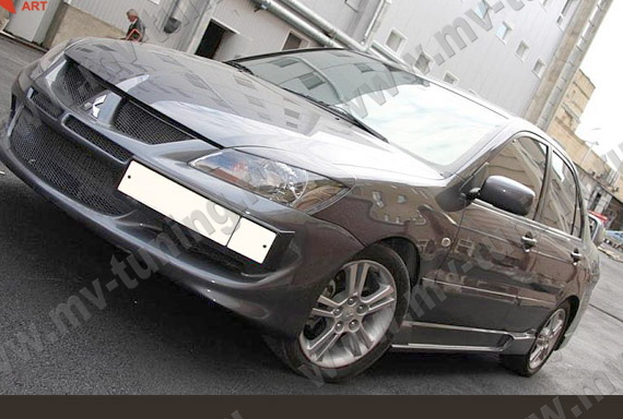 Крепление гос. номера в стиле "EVO" (текстурный пластик) для Mitsubishi Lancer IX (2003-2009) купить недорого с доставкой в Тобольск