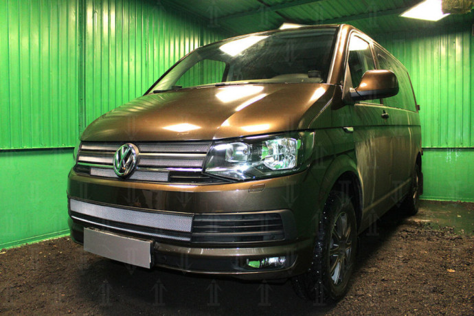 Защита радиатора "Standart" Volkswagen T6 Transporter, Multivan,Caravelle (2015-2020) низ, хром купить недорого с доставкой в Тобольск