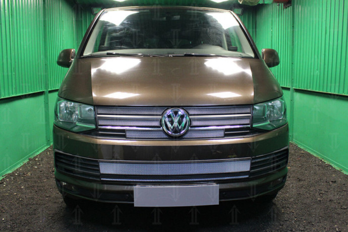 Защита радиатора "Standart" Volkswagen T6 Transporter, Multivan,Caravelle (2015-2020) низ, хром купить недорого с доставкой в Тобольск