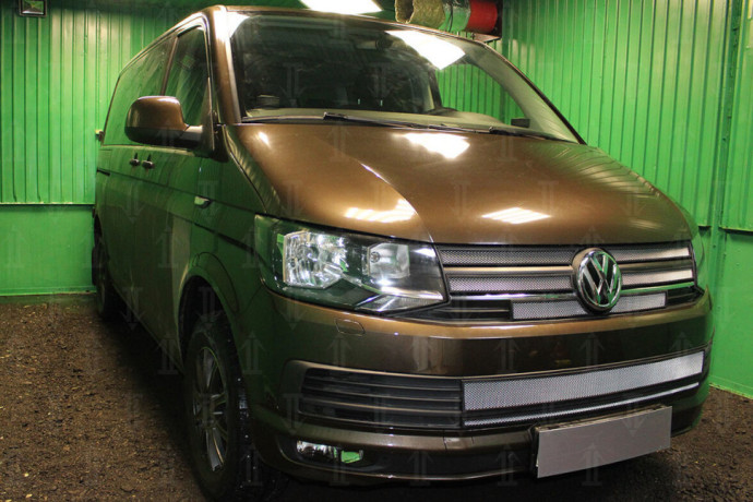 Защита радиатора "Standart" Volkswagen T6 Transporter, Multivan,Caravelle (2015-2020) низ, хром купить недорого с доставкой в Тобольск