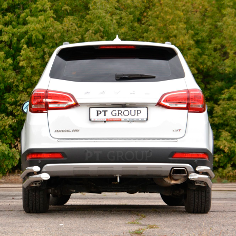 Защита заднего бампера двойная угловая d63/51мм (НПС) HAVAL H6 (2014-н.в.) купить недорого с доставкой в Тобольск
