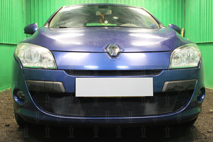 Защита радиатора "Standart" Renault Megane (2008-2012) низ, чёрная купить недорого с доставкой в Тобольск