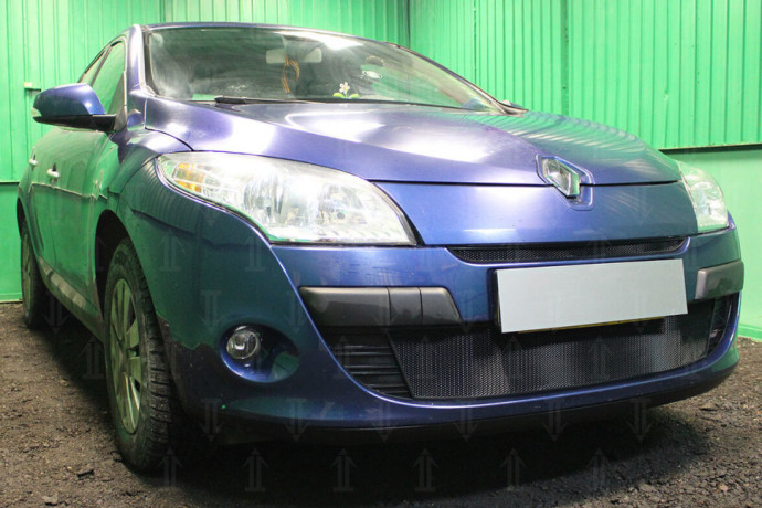 Защита радиатора "Standart" Renault Megane (2008-2012) низ, чёрная купить недорого с доставкой в Тобольск