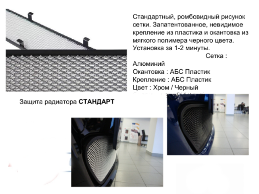 Защита радиатора "Standart" Ford Focus II рестайлинг (2007-2011) чёрная купить недорого с доставкой в Тобольск