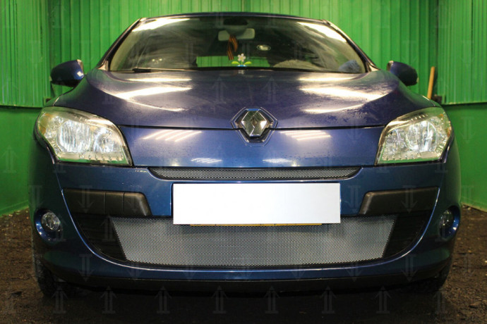 Защита радиатора "Standart" Renault Megane (2008-2012) низ, хром купить недорого с доставкой в Тобольск