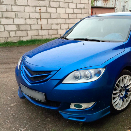 Решетка радиатора "Планка по середине" для Mazda 3, хэтчбэк (2003-2009) купить недорого с доставкой в Тобольск