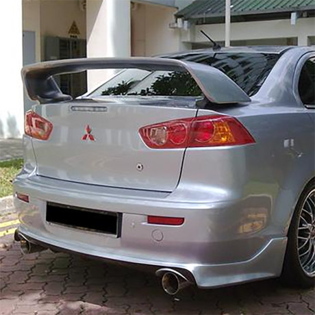 Накладка (юбка) заднего бампера "Zodiak" var №2 (двойной выхлоп) для Mitsubishi Lancer X (2007-2016) купить недорого с доставкой в Тобольск